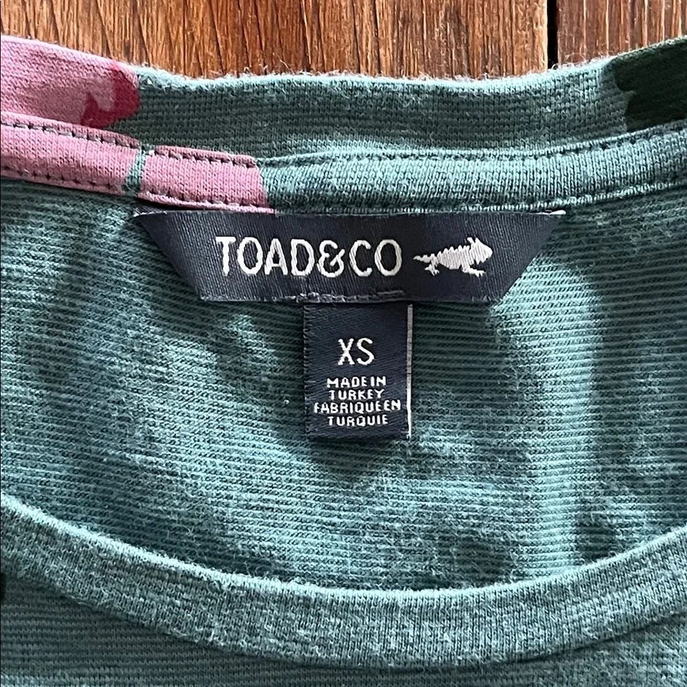 Toad and Co Floral Green Faux Wrap with Tie Waist Dress Size XS - Picture 12 of 15